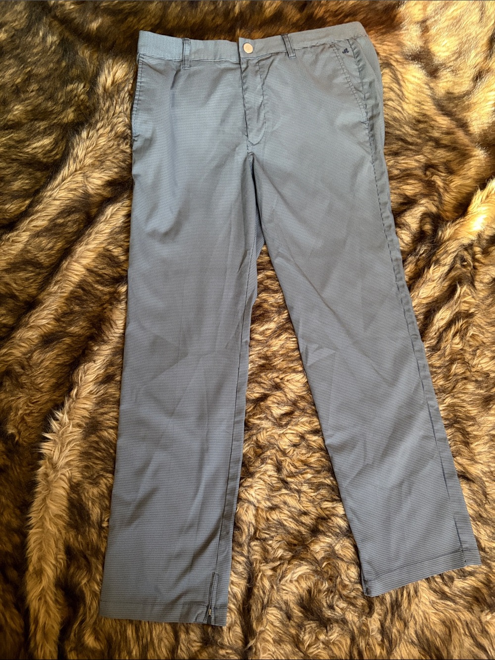 Maide Bonobos Slate Blue Strait Leg Houndstooth Golf Pants Size 34X32